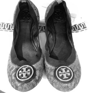Tory Burch metallic leopard print ballet flat